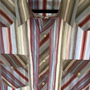 Corral Men's Striped Button Down Shirt - Red, Gray, Cream